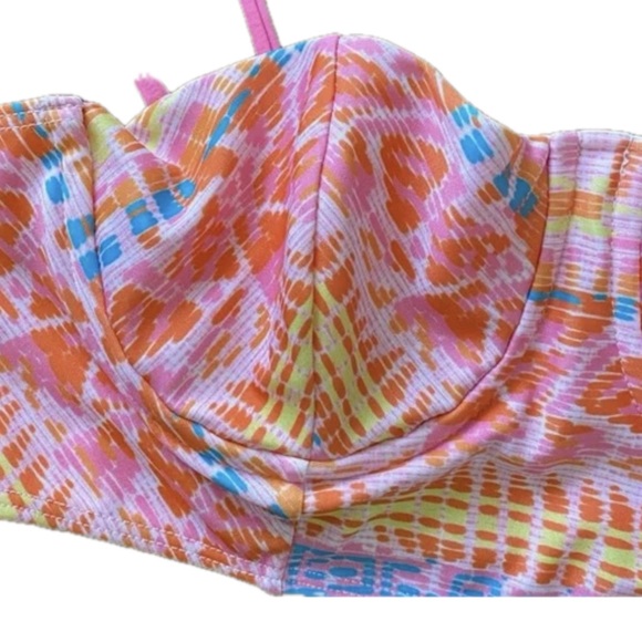 Lolli Swim Carnival Bikini Top. Underwire, Long Line Bralette. Balconette - Picture 2 of 7